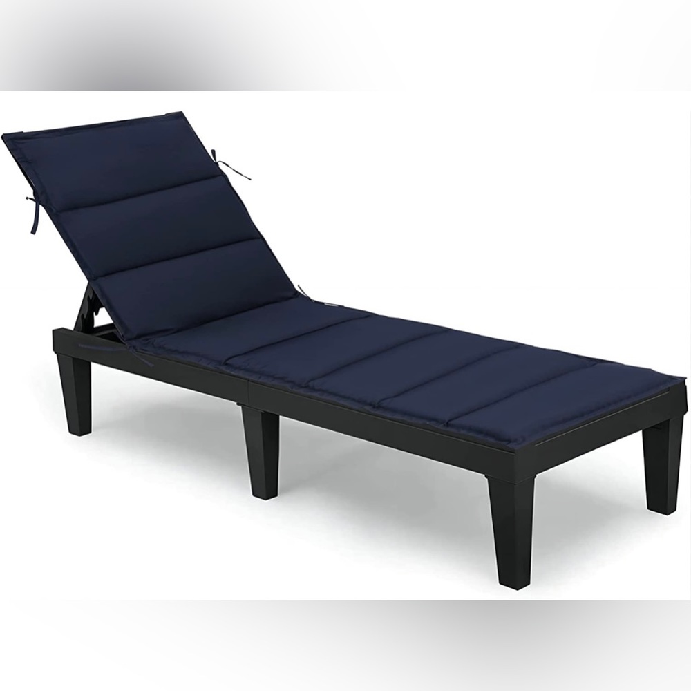 Navy Outdoor Chaise Lounge Cushion - Brand Unspecified - Picture 1 of 9